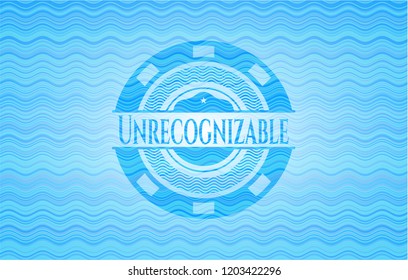 Unrecognizable water wave concept badge.