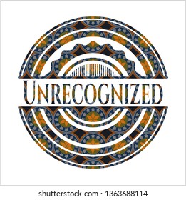 Unrecognized arabic emblem background. Arabesque decoration.