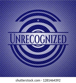 Unrecognized emblem with denim high quality background