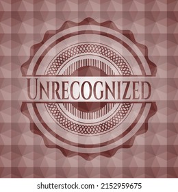 Unrecognized red polygonal badge. Seamless. 