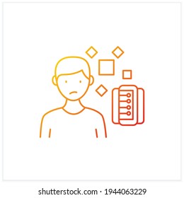 Unrelated Information gradient icon.Pieces of unrelated info.Contamination information space supply with irrelevant info.Isolated vector illustration.Suitable to banners, mobile apps and presentation
