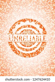 Unreliable orange mosaic emblem