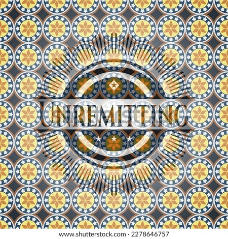 Unremitting arabesque emblem background. arabic decoration. 