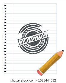 Unremitting emblem drawn in pencil. Vector Illustration. Detailed.