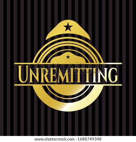 Unremitting shiny badge. Vector Illustration. Detailed.