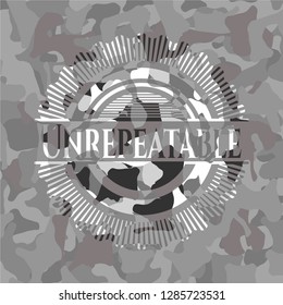 Unrepeatable on grey camouflaged pattern