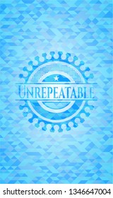 Unrepeatable realistic light blue mosaic emblem