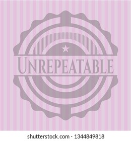 Unrepeatable realistic pink emblem