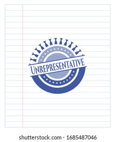 Unrepresentative with pen strokes. Blue ink. Vector Illustration. Detailed.