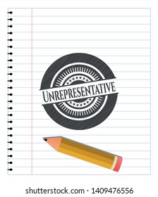 Unrepresentative pencil strokes emblem. Vector Illustration. Detailed.