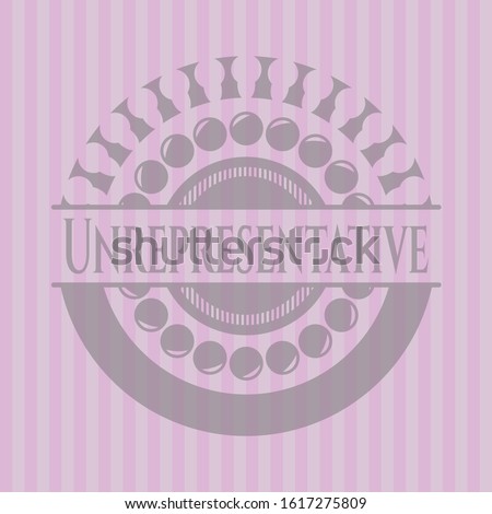 Unrepresentative pink emblem. Retro. Vector Illustration. Detailed.