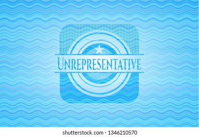 Unrepresentative sky blue water badge.