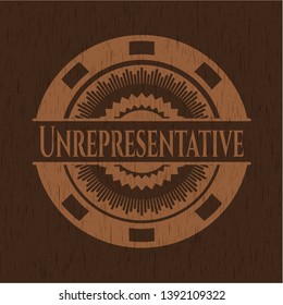 Unrepresentative wood emblem. Vector Illustration.