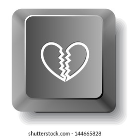 Unrequited love. Vector computer key.