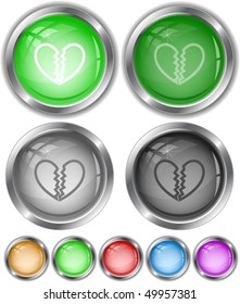 Unrequited love. Vector internet buttons.