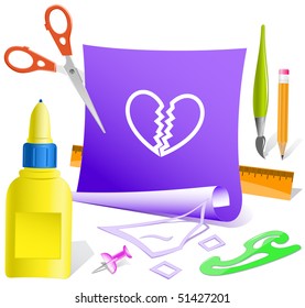 Unrequited love. Vector paper template.