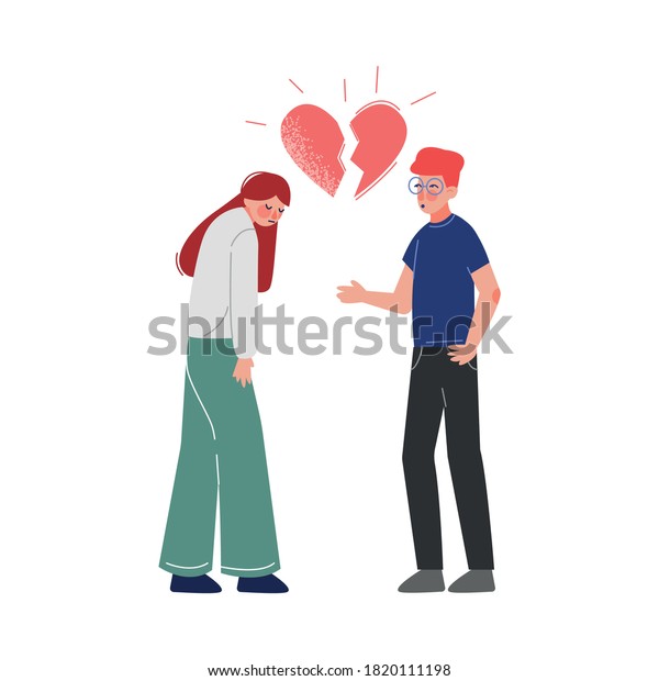 Unrequited, One Sided Love, Broken\
Heart, Teenage Puberty Problems Concept Vector\
Illustration