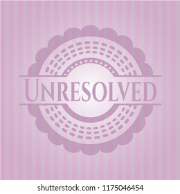 Unresolved badge with pink background