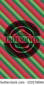 Unresolved christmas colors emblem. Vector Illustration. Detailed.