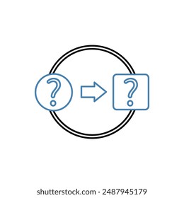 unresolved concept line icon. Simple element illustration. question concept outline symbol design.