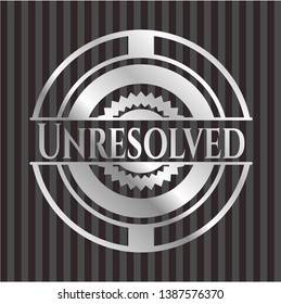 Unresolved silvery emblem. Vector Illustration. Mosaic.