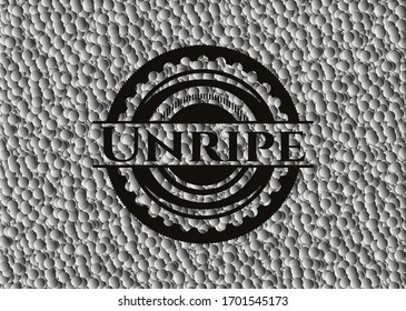 Unripe black emblem with grey bubbles background. Vector Illustration. Detailed.