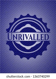 Unrivalled emblem with jean texture
