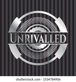 Unrivalled silvery emblem or badge. Vector Illustration. Mosaic.