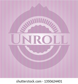 Unroll badge with pink background