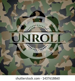 Unroll camo emblem. Vector Illustration. Detailed.