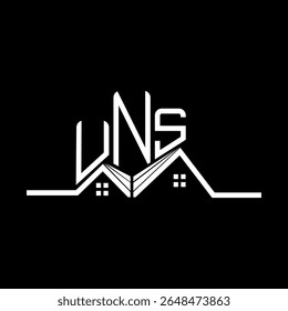 UNS Real State logo design, UNS simple and modern logo. UNS luxurious alphabet design  