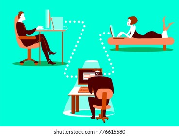 Unsafe correspondence. Information security. Carefully hacker!