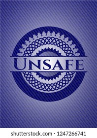 Unsafe emblem with jean texture