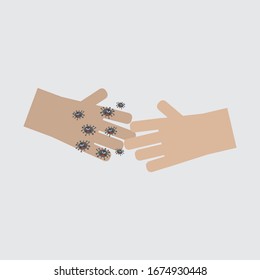 Unsafe Handshaking Because The Virus is Spreading Vector Illustration