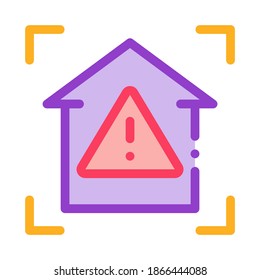 unsafe home detection icon vector. unsafe home detection sign. color symbol illustration
