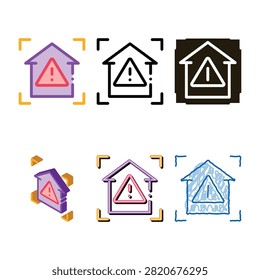 unsafe home detection icon vector. variations unsafe home detection sign. color symbol