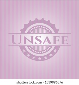 Unsafe retro pink emblem