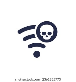 Unsafe wi-fi connection icon, insecure network or hotspot