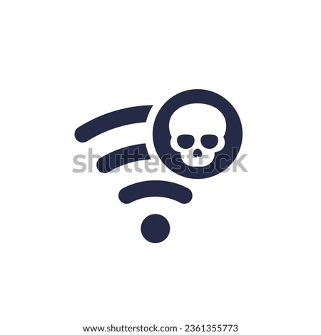 Unsafe wi-fi connection icon, insecure network or hotspot