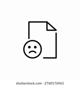 unsatisfactory document icon sign vector