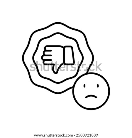 Unsatisfactory icon vector stock illustration