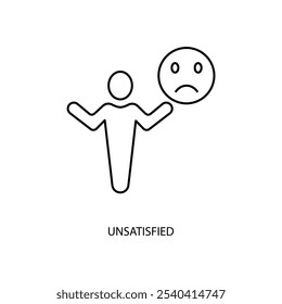 unsatisfied concept line icon. Simple element illustration. unsatisfied concept outline symbol design.