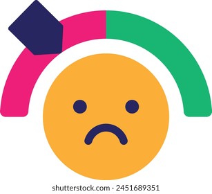 Unsatisfied Feedback Rate Icon Vector Flat Illustration