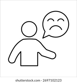 ícones não satisfeitos. vetor de linha simples