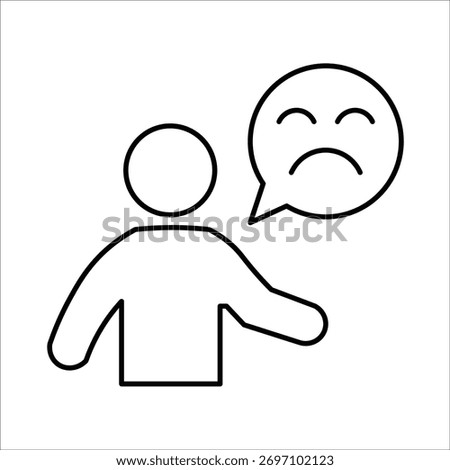 unsatisfied icons. simple line vector