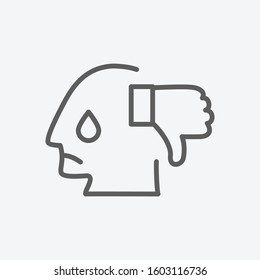 Unsatisfied person icon line symbol. Isolated vector illustration of icon sign concept for your web site mobile app logo UI design.
