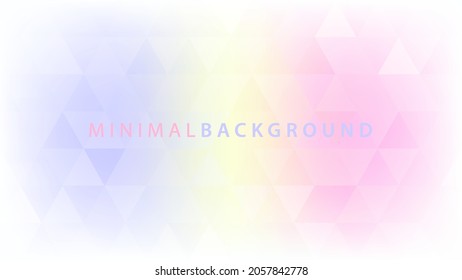 Unsaturated minimal abstract background textured by light blue, yellow and pink translucent triangles. Subtle vector graphic pattern