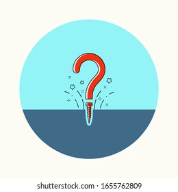Unscrew, loosen, a metaphor for problem solving. Vector illustration outline flat design style.