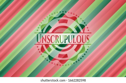 Unscrupulous christmas emblem background. Vector Illustration. Detailed.