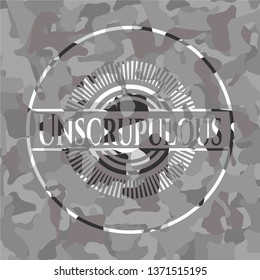Unscrupulous grey camouflage emblem